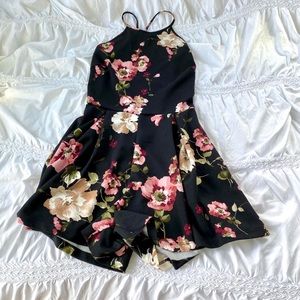 Floral Open Back Romper